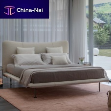 Double bed Baiacontemporaryupholsteredwith headboard