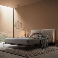 Double bed BENDcontemporarywith upholstered headboardMade in Italy