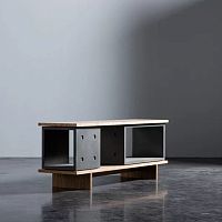 Contemporary TV cabinet DICElowboardnatural oakfiber-reinforced concrete