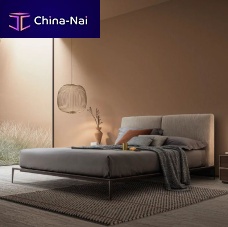 Double bed BENDcontemporarywith upholstered headboardMade in Italy