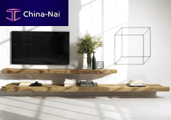 Contemporary TV wall unit Line woodenblack