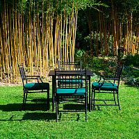 Traditional table Bambooaluminummetal basesquare