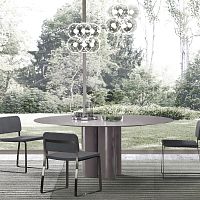 Contemporary dining table MOON PHASEconcretemarblepolyurethane