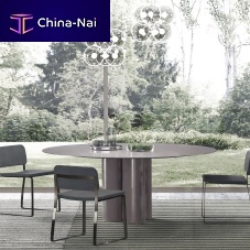 Contemporary dining table MOON PHASEconcretemarblepolyurethane