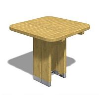 Contemporary table ASSOwoodenzinc-plated steelwooden base