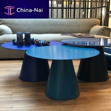 Contemporary coffee table LOMBOKlacquered steelsteel baseround