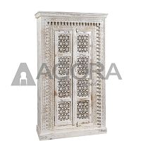 Traditional wardrobe NAMAST solid woodhand-carved woodwith swing doors