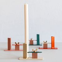 Brass candle holder Fixumsteelwooden