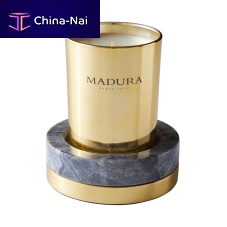 Stainless steel candle holder marble