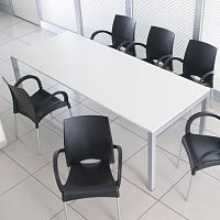 Contemporary table OPUSanodized aluminumanodized aluminum baserectangular