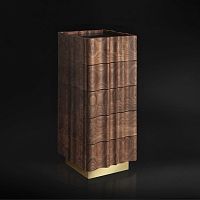 High chest of drawers IL PEZZO 2original designsolid woodAmerican walnut