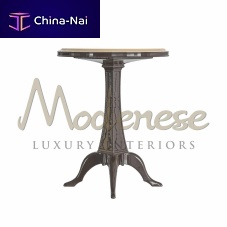 Contemporary side table Splendor marblewooden baseround