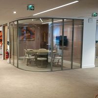 Curved partition fixedaluminumcommercial