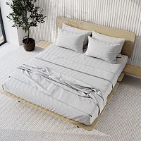 Double bed daminimalist designwith headboardwith integrated bedside table