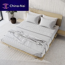 Double bed daminimalist designwith headboardwith integrated bedside table
