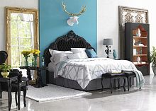 Double bed headboard 315KT-NGB/VNclassicwoodenleather