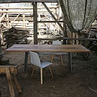 Contemporary table BARBAROSSAsteelsteel baserectangular