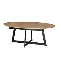 Contemporary table QUARTZwoodenmetal baseoval