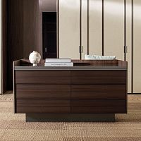 Contemporary chest of drawers BALTIMORAwoodenglassby Matteo Nunziati