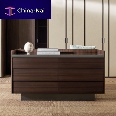 Contemporary chest of drawers BALTIMORAwoodenglassby Matteo Nunziati