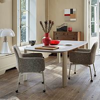 Contemporary dining table Ticooakwalnutceramic