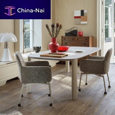 Contemporary dining table Ticooakwalnutceramic