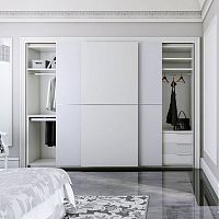 Contemporary wardrobe COSTA MARFIL : MERLOT ashsliding doorwith drawer