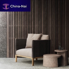 Contemporary side table Giroceramicconcreteteak base