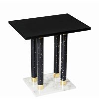 Contemporary side table PANTHEONmarblebrassrectangular