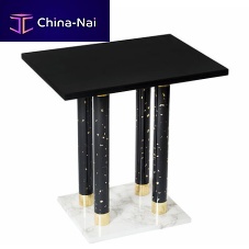 Contemporary side table PANTHEONmarblebrassrectangular