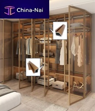 Contemporary wardrobe Singaporeglassaluminumwith swing doors