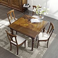 Traditional table QUADRO walnutwalnut basesquare