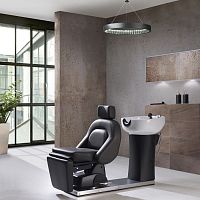 Contemporary beauty salon chair 370Fsynthetic leathermetalupholstered