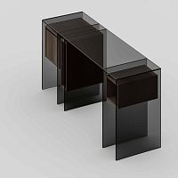 Free-standing desk Marcellcontemporarywoodenglass