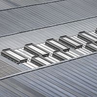 Shed rooflight with skylight framemetalglass