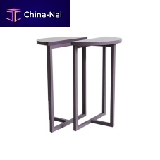 Contemporary side table BASIClacquered metalmetal basesemicircular
