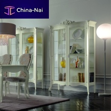 New Baroque design display case ARABESQUEcurved glasslacquered woodsolid wood