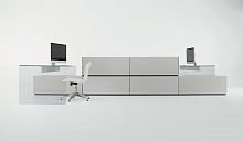 Free-standing desk AIR 1 UP2 personcontemporaryglass