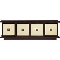 Contemporary TV cabinet METROPOLITANlowmahoganyleather