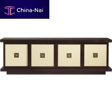 Contemporary TV cabinet METROPOLITANlowmahoganyleather
