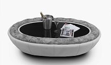 Art Deco coffee table LEONARDOwoodenfabricoval