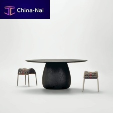 Contemporary table INCONTROmetalmetal baseround
