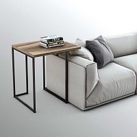 Contemporary side table ONE natural oakmetal baserectangular