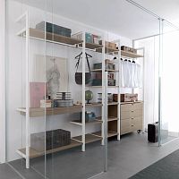 Modular walk-in wardrobe SOLOwall-mountedcontemporaryglass