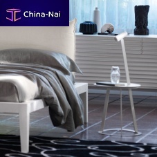 Contemporary side table Albino Torciawalnutlacquered MDFmetal base