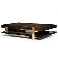 Contemporary coffee table PIERREwoodenbronzerectangular