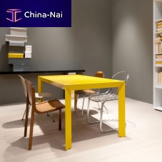 Contemporary table NILElacquered glasslacquered aluminum baserectangular