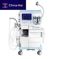 Trolley-mounted anesthesia workstation Leon Pluswith respiratory monitoringwith ventilatorwith electronic gas mixer