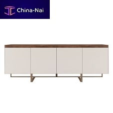 Contemporary sideboard Sacramento wood veneermetalwhite