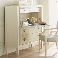 Traditional secretary desk AROUND IN CIRCLESlacquered woodwood with gold leaf finishwith storage